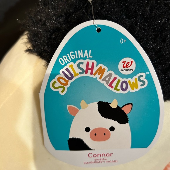 * RARE * Squishmallows ~ CONNOR ~ 16" Squishmallow Original Tag RARE ~ Black Cow - Picture 4 of 4